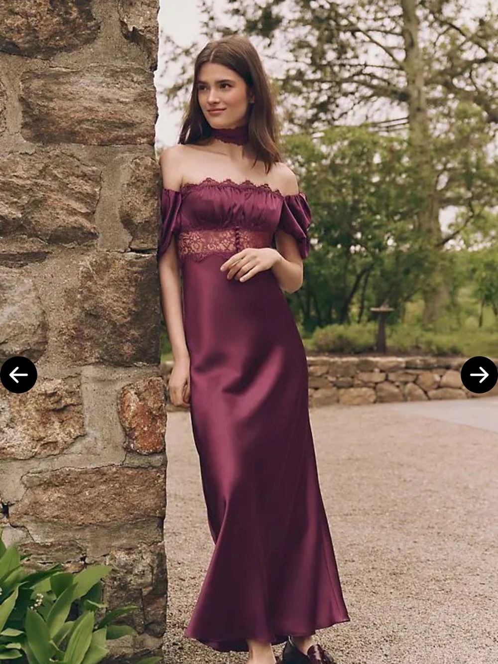 Mare Mare Satin Lace Slip Dress in Deep Plum Size XXS NWT